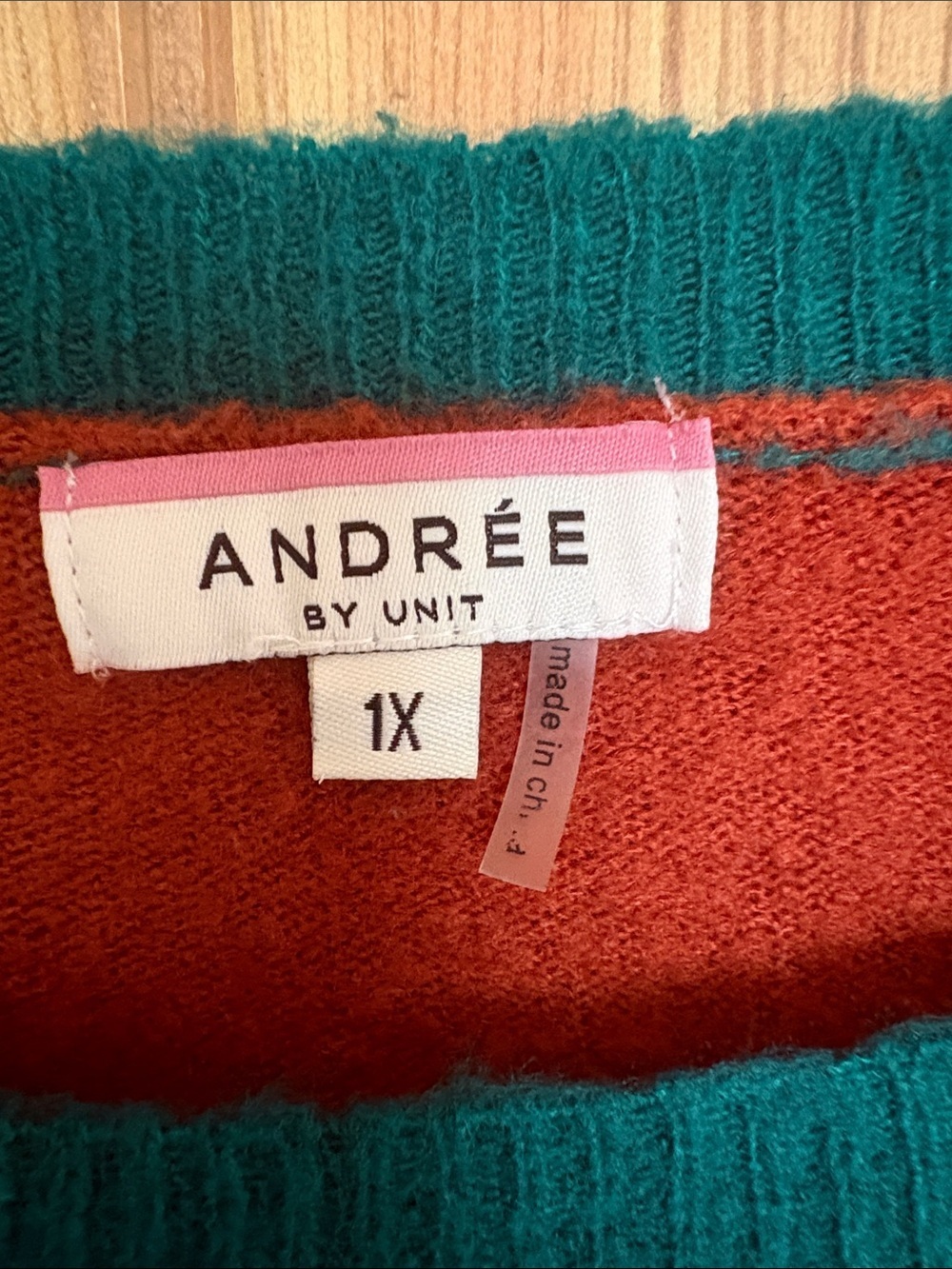 Andree Multicolor Striped Women's Sweater - Teal, Pink, Mustard & Rust - Picture 4 of 7